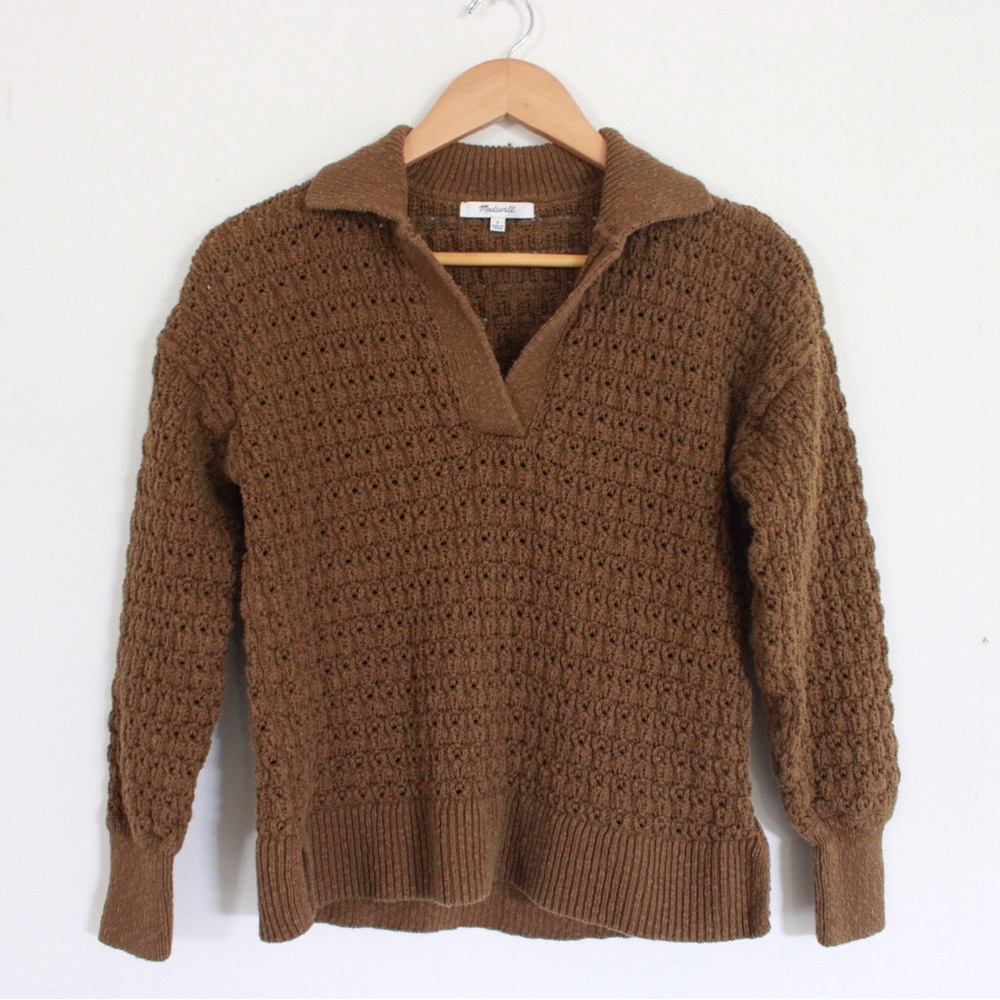 Madewell Brown V-Neck Sweater